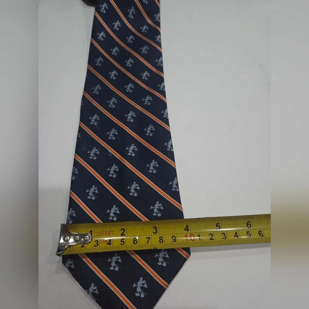 Walt Disney World Elegant Navy Blue and Orange Men's Tie - Picture 4 of 5